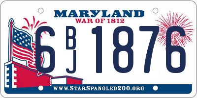 MD license plate 6BJ1876