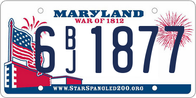 MD license plate 6BJ1877