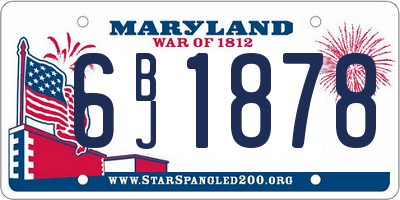 MD license plate 6BJ1878