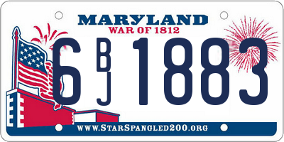 MD license plate 6BJ1883
