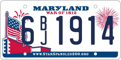 MD license plate 6BJ1914