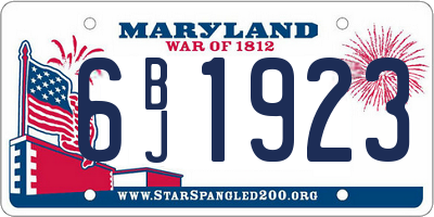 MD license plate 6BJ1923