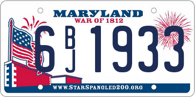 MD license plate 6BJ1933