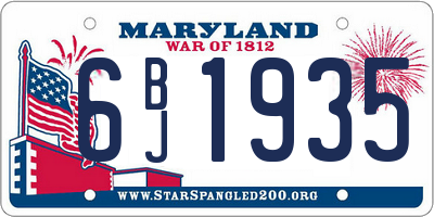 MD license plate 6BJ1935