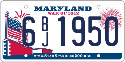 MD license plate 6BJ1950