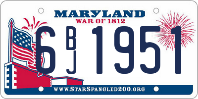 MD license plate 6BJ1951