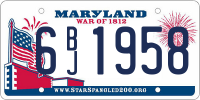 MD license plate 6BJ1958