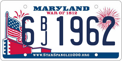 MD license plate 6BJ1962