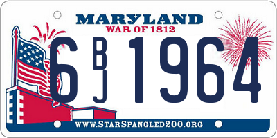 MD license plate 6BJ1964