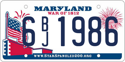 MD license plate 6BJ1986