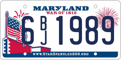 MD license plate 6BJ1989