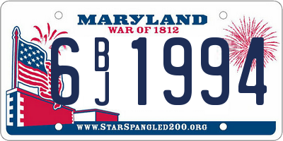MD license plate 6BJ1994