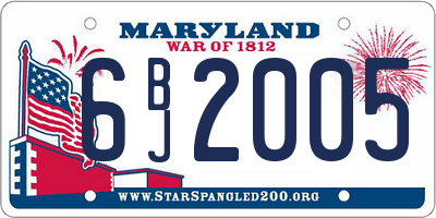 MD license plate 6BJ2005