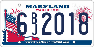 MD license plate 6BJ2018