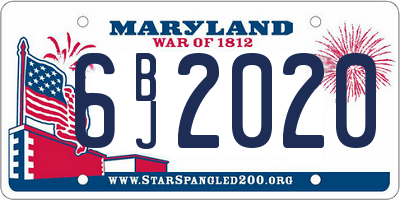 MD license plate 6BJ2020