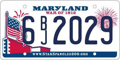 MD license plate 6BJ2029