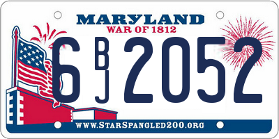 MD license plate 6BJ2052