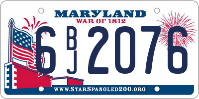 MD license plate 6BJ2076