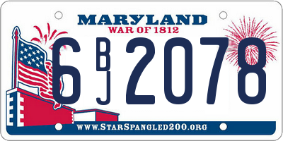 MD license plate 6BJ2078
