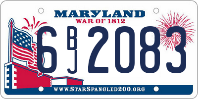 MD license plate 6BJ2083