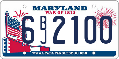 MD license plate 6BJ2100
