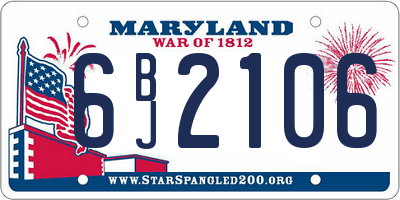 MD license plate 6BJ2106
