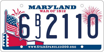MD license plate 6BJ2110