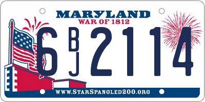 MD license plate 6BJ2114