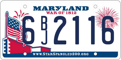 MD license plate 6BJ2116