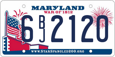 MD license plate 6BJ2120