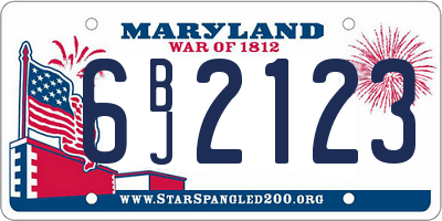 MD license plate 6BJ2123