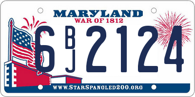 MD license plate 6BJ2124