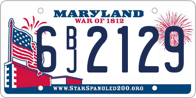 MD license plate 6BJ2129