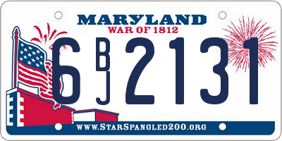 MD license plate 6BJ2131