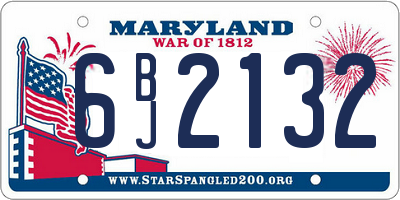 MD license plate 6BJ2132
