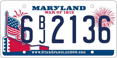 MD license plate 6BJ2136