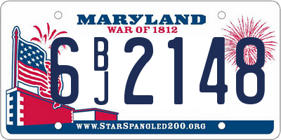 MD license plate 6BJ2148
