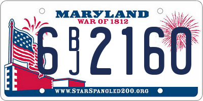 MD license plate 6BJ2160