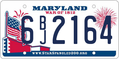 MD license plate 6BJ2164