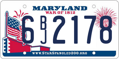 MD license plate 6BJ2178
