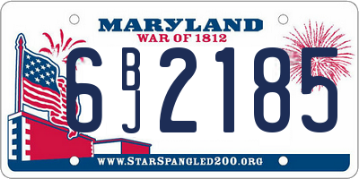 MD license plate 6BJ2185