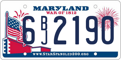 MD license plate 6BJ2190