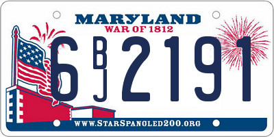 MD license plate 6BJ2191