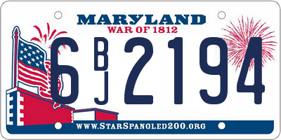 MD license plate 6BJ2194