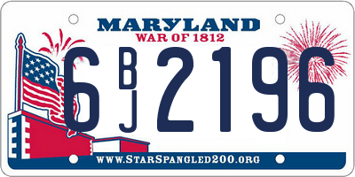 MD license plate 6BJ2196