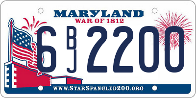 MD license plate 6BJ2200