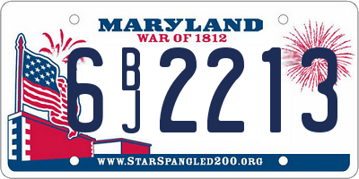 MD license plate 6BJ2213