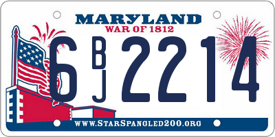 MD license plate 6BJ2214