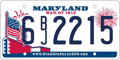 MD license plate 6BJ2215