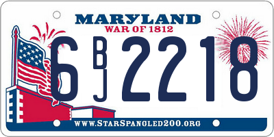 MD license plate 6BJ2218